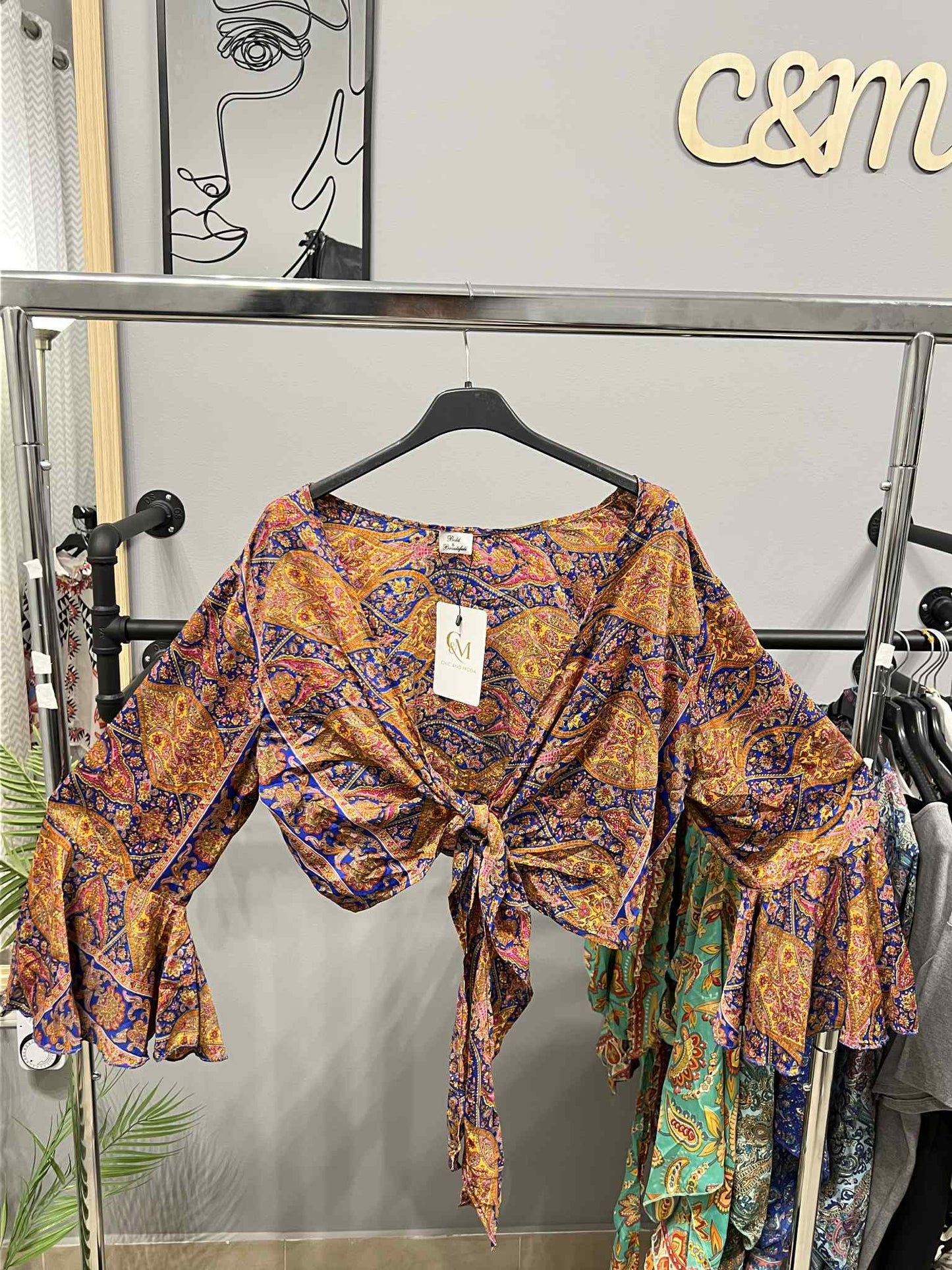 Σετ Crop Top & Φούστα με Paisley Μοτίβο | C&M