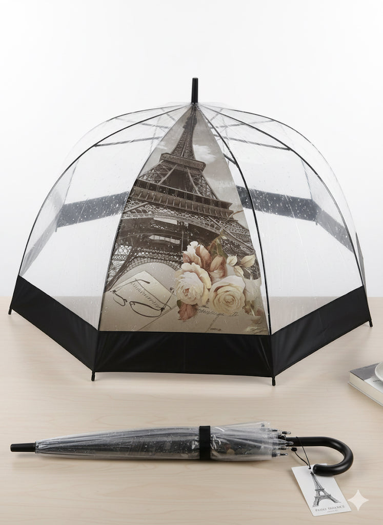 Διαφανής Ομπρέλα με Πύργο του Άιφελ Ρομαντική Παρίσι | C&M