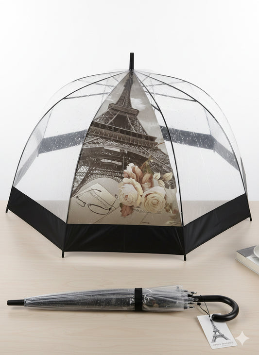 Διαφανής Ομπρέλα με Πύργο του Άιφελ Ρομαντική Παρίσι | C&M