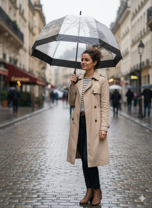 Διαφανής Ομπρέλα με Πύργο του Άιφελ Ρομαντική Παρίσι | C&M