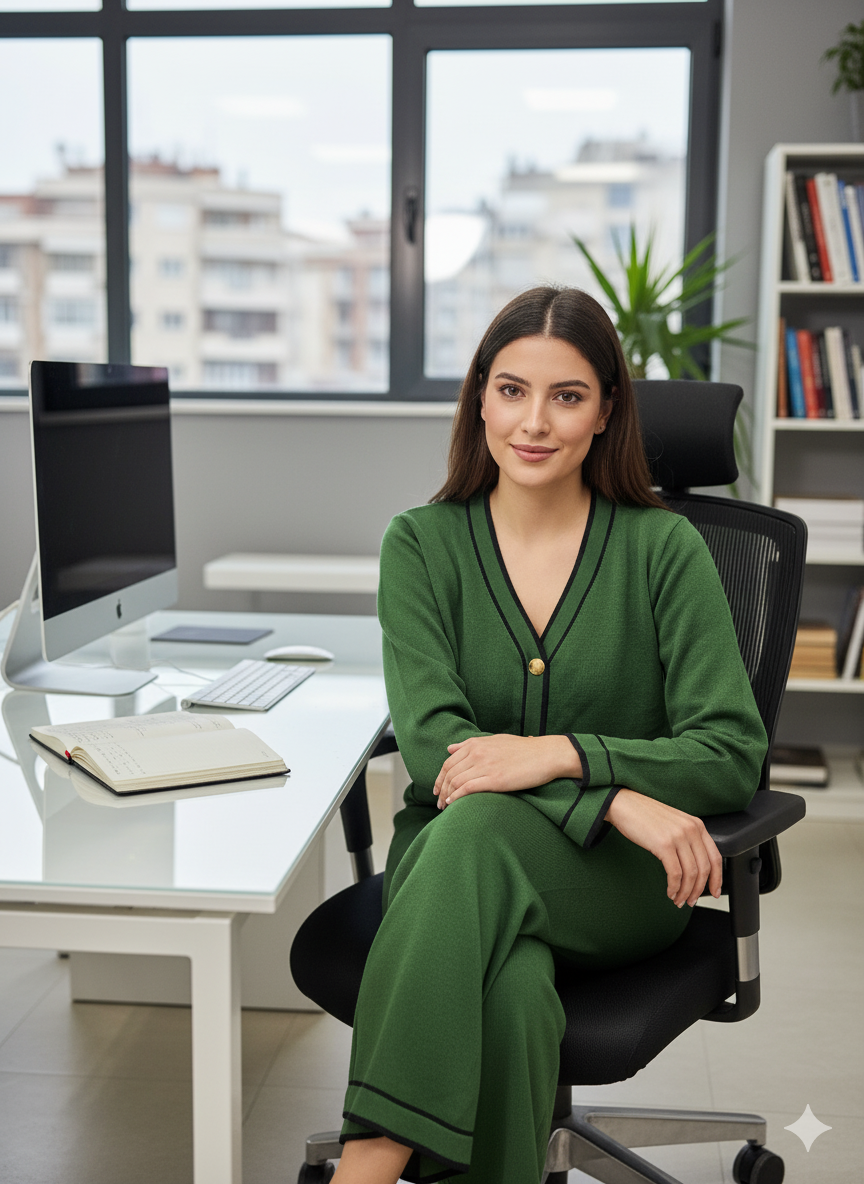 Πράσινο Πλεκτό Σετ Ζακέτα & Παντελόνι | C&M