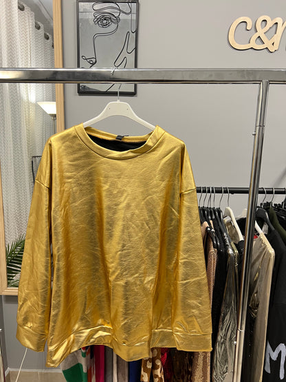 Χρυσή Φούτερ Oversized Metallic Gold | C&M