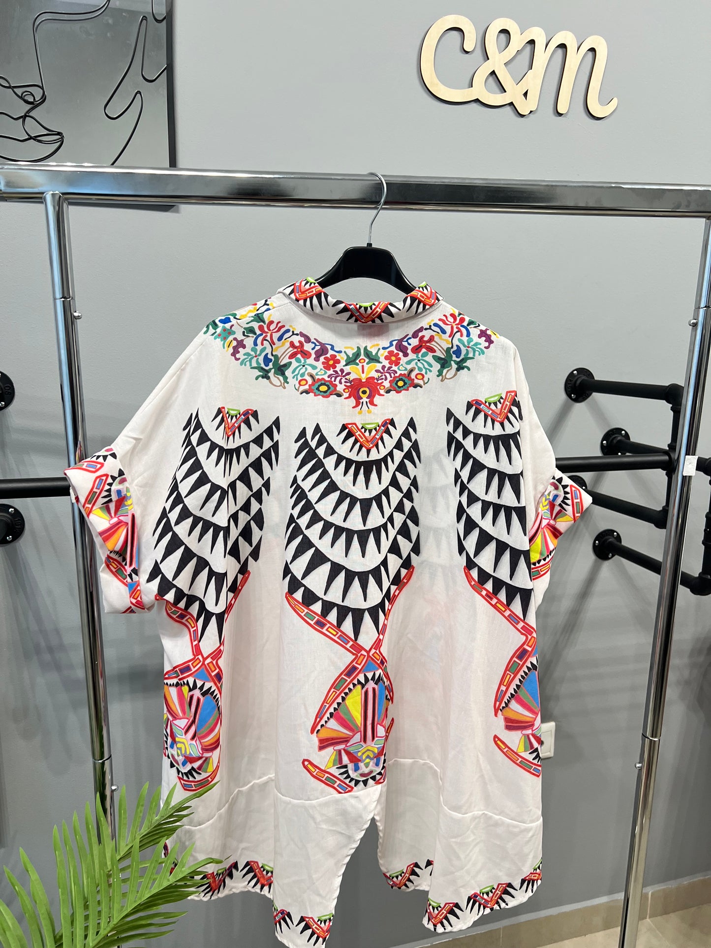 Λεπτομερής όψη παραδοσιακού σχεδίου - plus size πουκάμισο 6XL τελευταία κομμάτια εθνικό στυλ γυναίκες-C&M