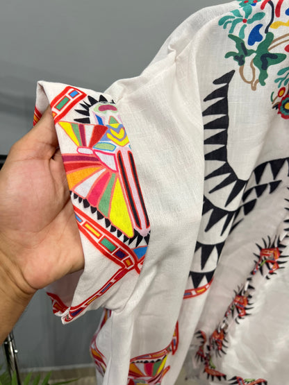 Plus size λεπτομέρειες πουκάμισου με παραδοσιακά μοτίβα - 6XL τελευταία κομμάτια εθνικό στυλ γυναίκες υπερμεγέθη -C&M