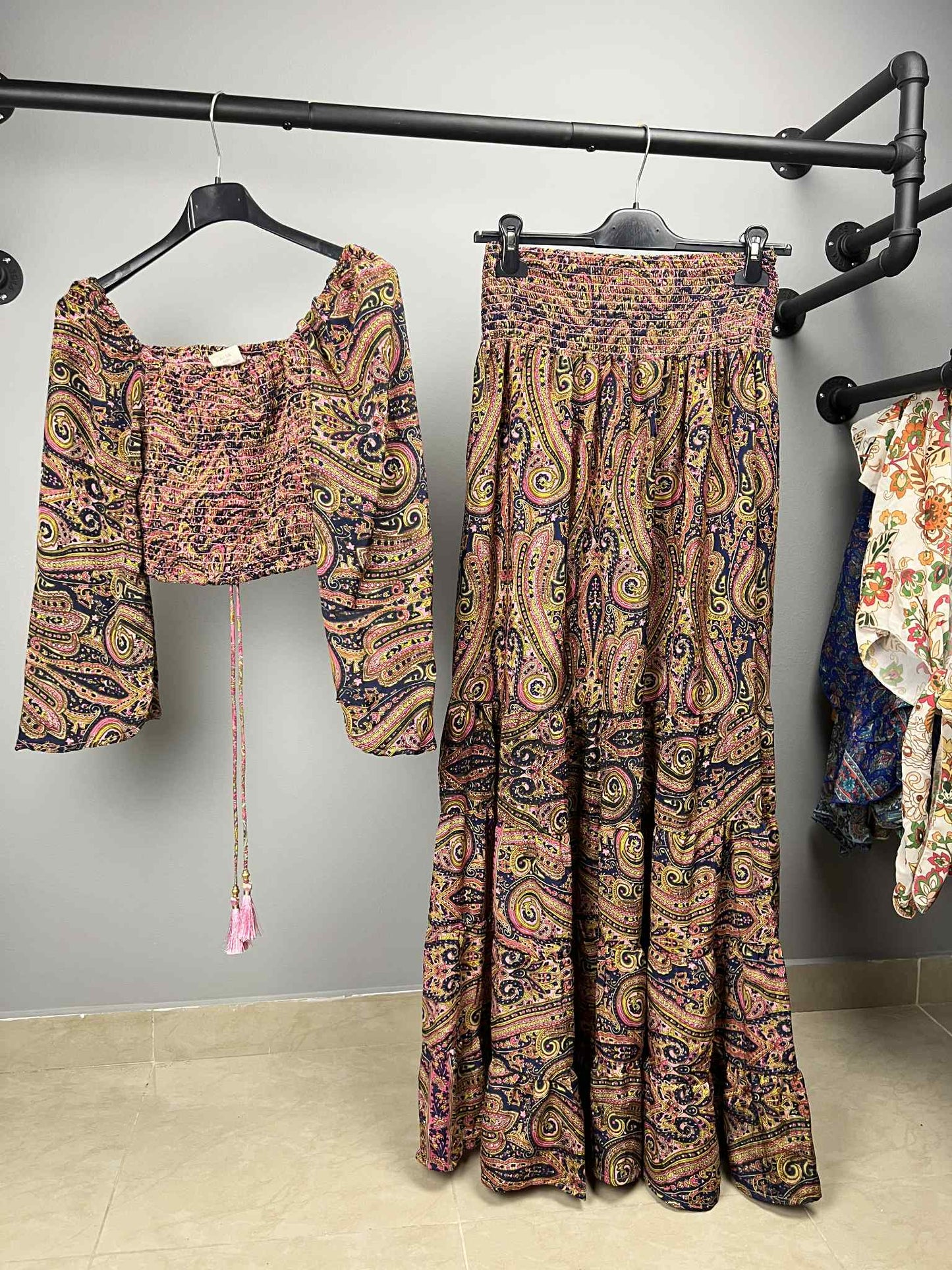 ΦΑΝΤΑΣΤΙΚΟ BOHO SET CROP TOP & MAXI ΦΟΥΣΤΑ | C&M