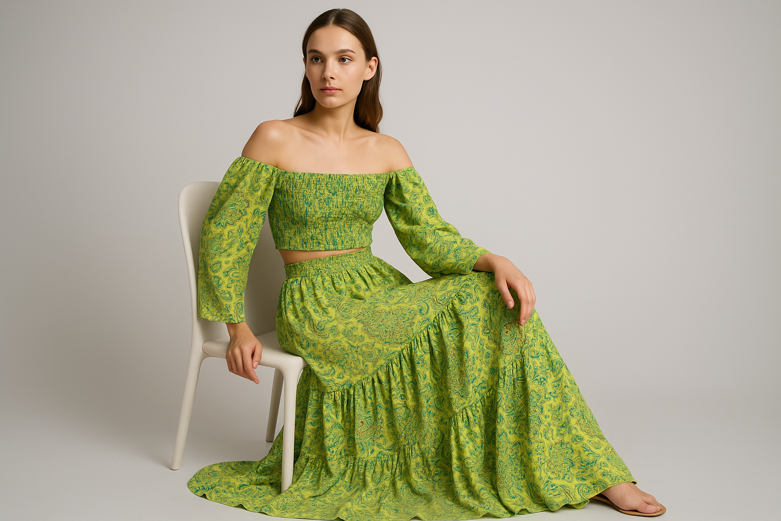 Green Paisley Set Model 3