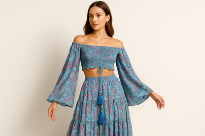 Turquoise Paisley Set Model 1